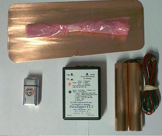 ParaZapper CC2 parasite zapper with copper paddles and copper pads.