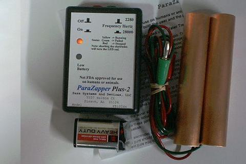 ParaZapper ™Plus-2 parasite zapper with standard copper paddles.