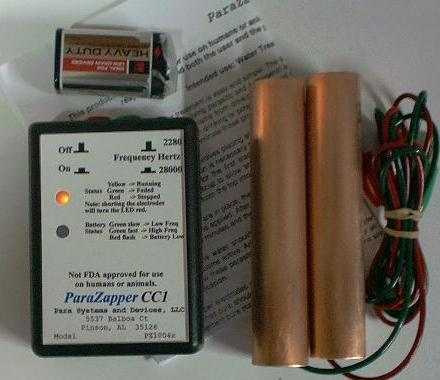 ParaZapper™ CC1 parasite zapper with copper paddles.