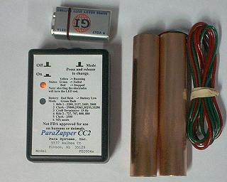 ParaZapper™ CC2 parasite zapper with copper paddles.